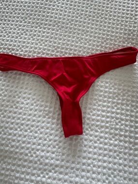 Red Women's Bikini Bottom - Seamless High-Cut Swim Brief